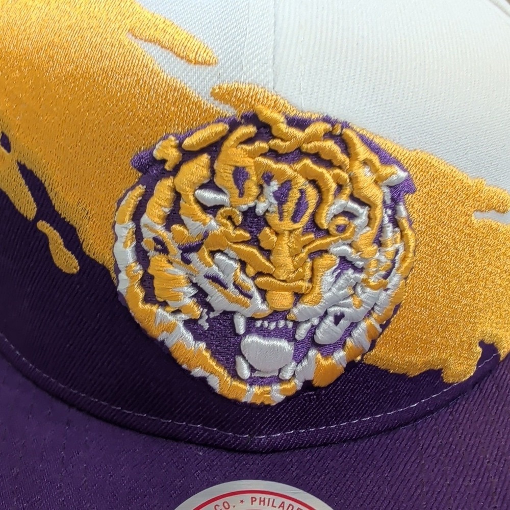 Mitchell & Ness Louisiana State University Tigers Paint Snapback NCAA Cap EUC - Picture 2 of 11